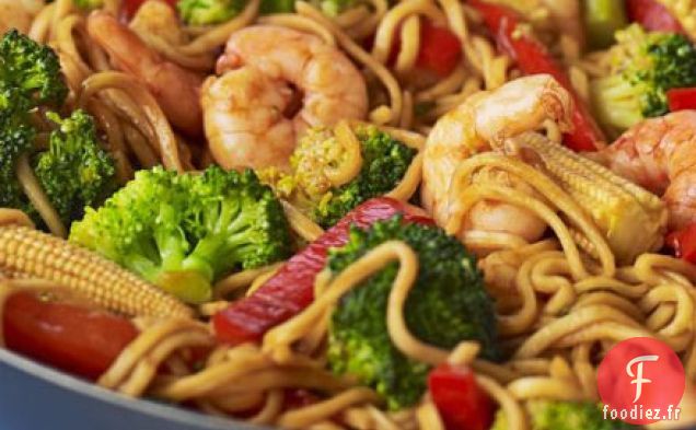 Chow Mein Aux Crevettes Chinois Recettes