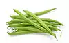 haricots verts frais, parés, coupés en tiers et cuits