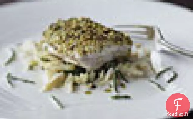Bar à la Pistache avec Salade de Crabe