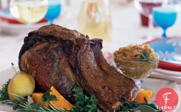 Rôti de Côtes Levées à la Coriandre et au Poivre Noir avec Oignons Rôtis