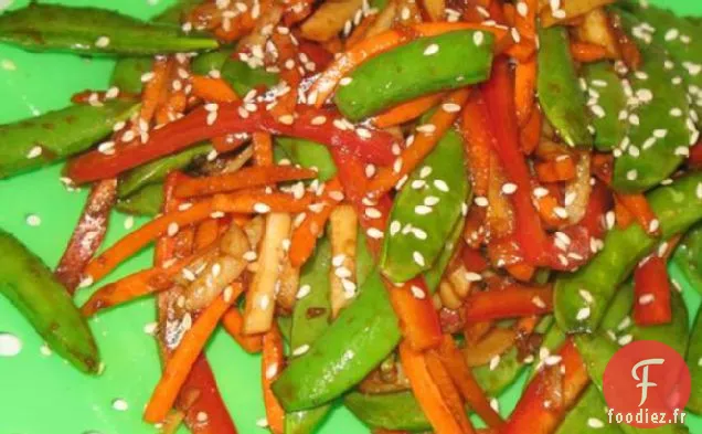 Salade De Pois Cassants Au Sucre Avec Vinaigrette Au Gingembre Et Au Soja