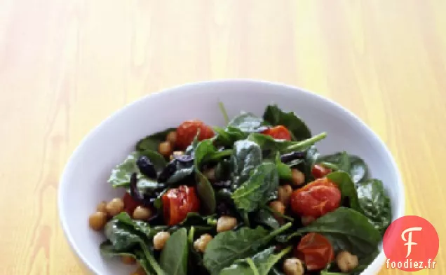 Salade d'Épinards Flétris aux Pois Chiches