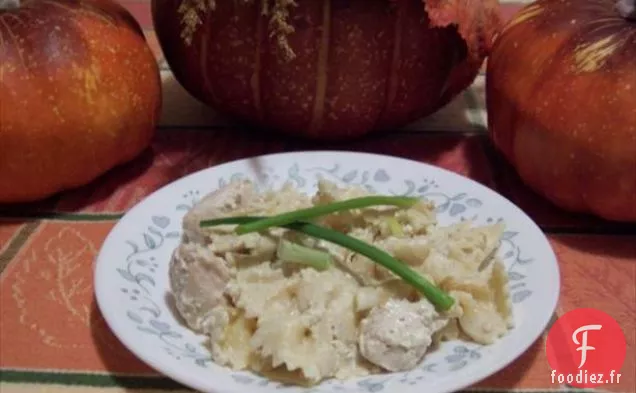 Poulet aux Oiseaux et Noeuds Papillon à la Sauce au Fromage
