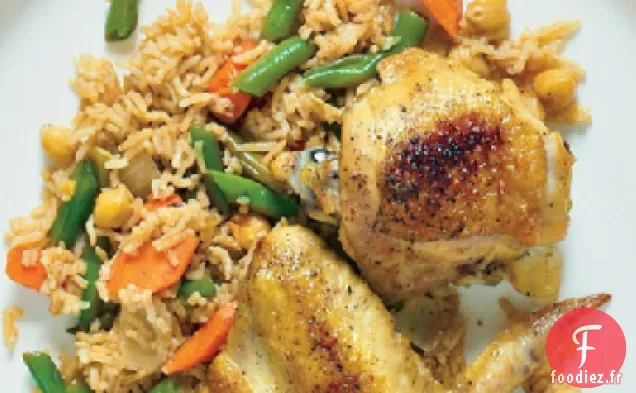 Poulet Marocain et Riz aux Pois Chiches