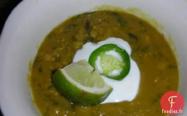 Soupe de Lentilles Rouges au Curry et Bettes à Carde