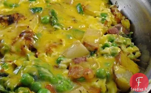 Tortilla de Pommes de Terre, Pois et Bacon