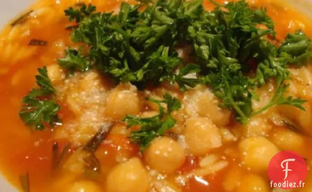 Soupe de Pois Chiches et d'Orzo
