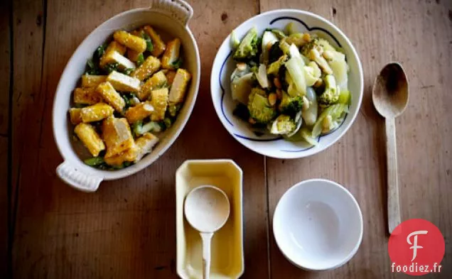 Tofu Chinois Végétarien au Citron et Légumes Verts