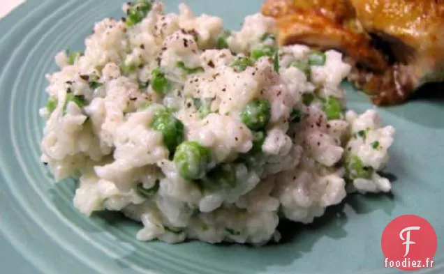 Riz Crémeux aux Petits Pois et aux Herbes