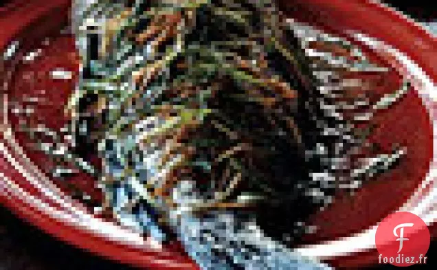 Black Bass entier au Gingembre et Oignons verts