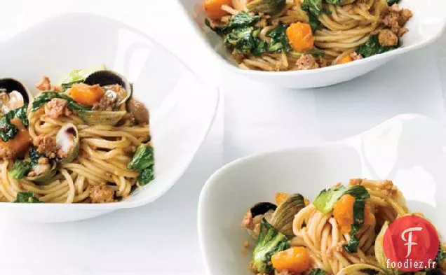 Nouilles Chinoises aux Coques et au Porc