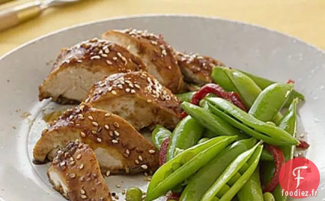 Poulet Glacé Au Hoisin Avec Petits Pois Sucrés