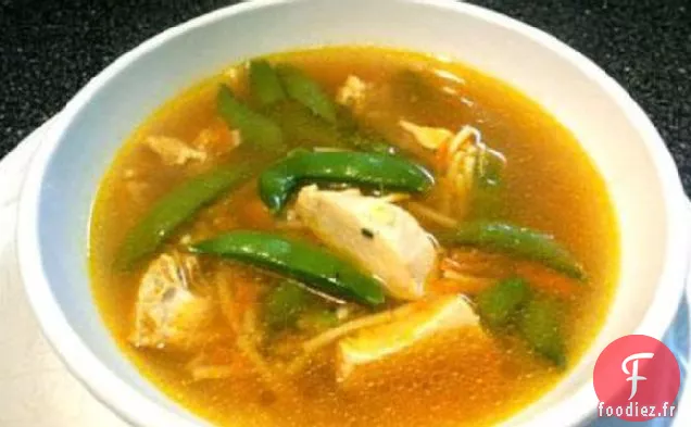 Soupe de Nouilles au Poulet au Gingembre (Mijoteuse)