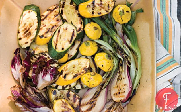 Radicchio Grillé, Courges d'été et Oignons verts