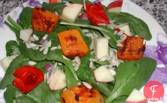 Salade de Courge Musquée Rôtie et Épinards