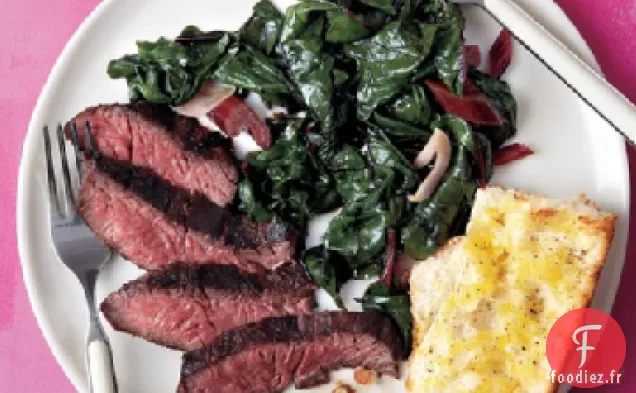 Steak à la Bette à Carde et Pain à l'Ail