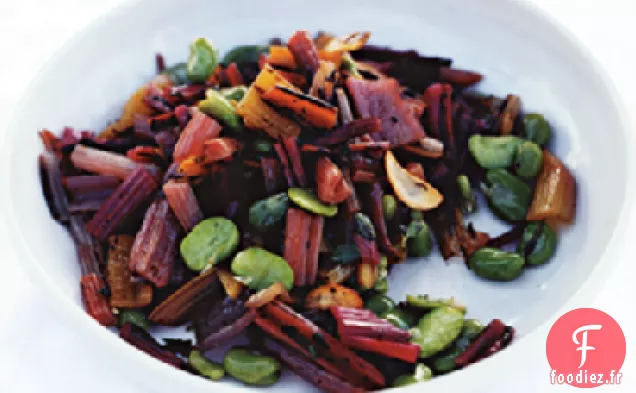 Blettes Arc-en-Ciel grillées avec Fèves et Origan