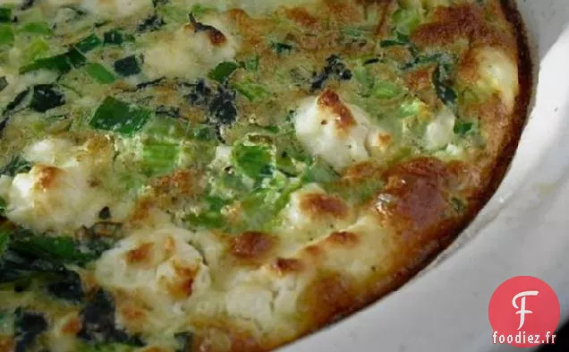 Quiche aux Poireaux, Légumes verts et Herbes sans croûte