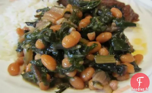 Haricots en Coquille et Ragoût de Pommes de Terre à la Bette à Carde