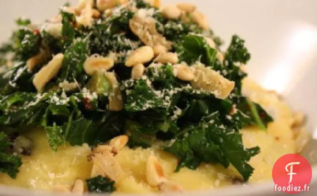 Polenta Aux Légumes Verts À L'Ail-