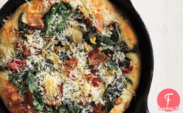 Pizza aux Palourdes, aux blettes et au Bacon