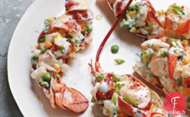 Homard Poché à la Macédoine de Légumes