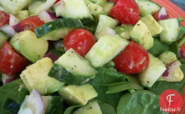 Salade De Concombre-Avocat Atkins Avec Vinaigrette Au Cumin