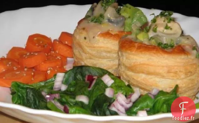 Vol-Au-Vents Farcis au Poulet, Avocat et Champignons