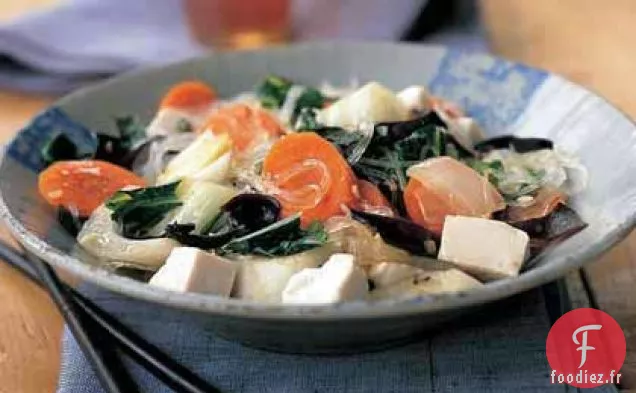 Sauté de Nouilles Asiatiques, de Tofu et de Légumes