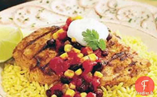 Poulet Fiesta avec Salsa aux Haricots Noirs