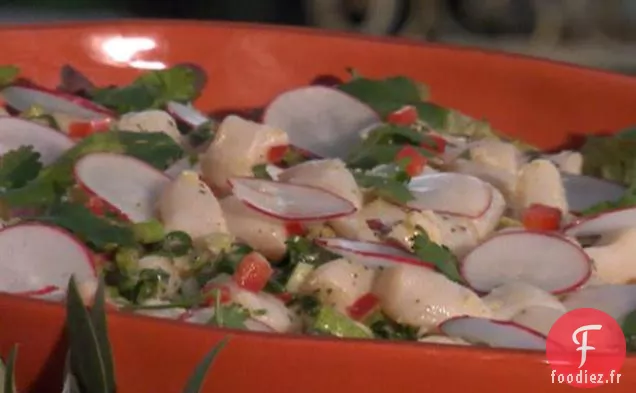 Ceviche de Saint-Jacques de Laurier et Pamplemousse à l'Avocat et au Radis