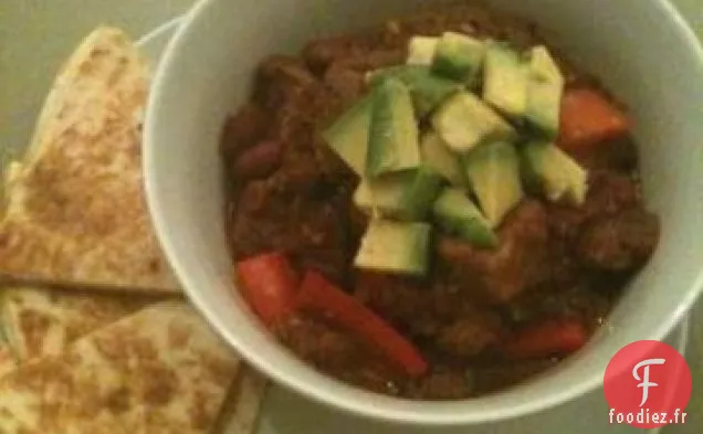 Chili Con Carne Avec Triangles De Quesadilla Au Fromage