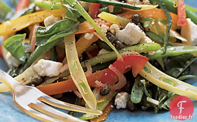 Salade de Poivrons et Haricots Multicolores à la Salata à la Ricotta et aux Herbes