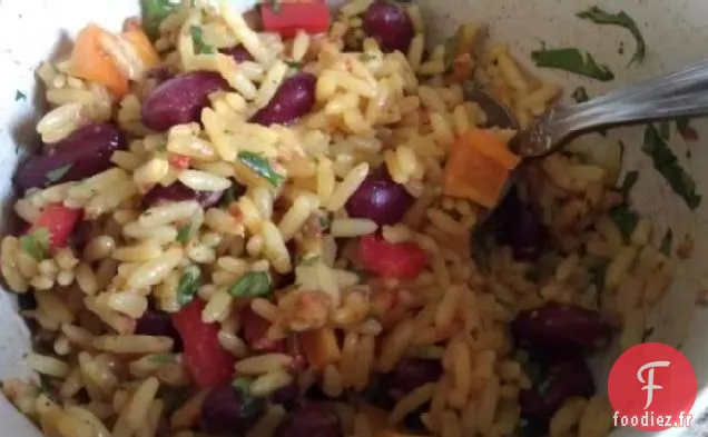 Riz Jaune Mexicain et Haricots Noirs