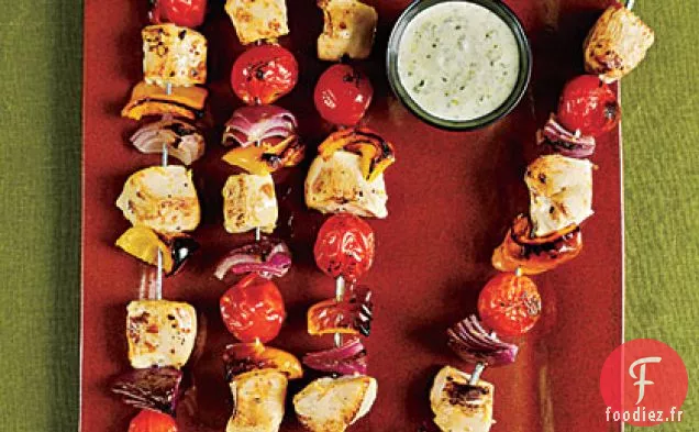 Brochettes de Poulet au Pesto Crémeux