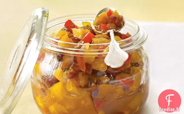 Chutney d'Ananas au Curry et de Fruits à Noyau