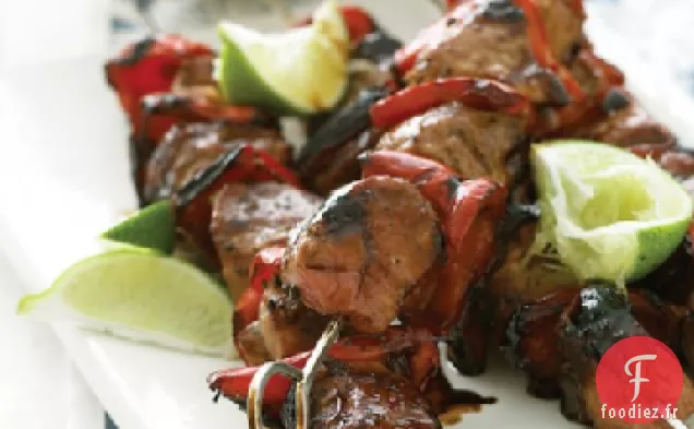 Brochettes de Porc du Pacifique avec Riz à l'Ananas