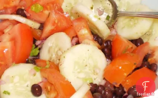 Salade de Concombre, Tomate et Oignon Rouge