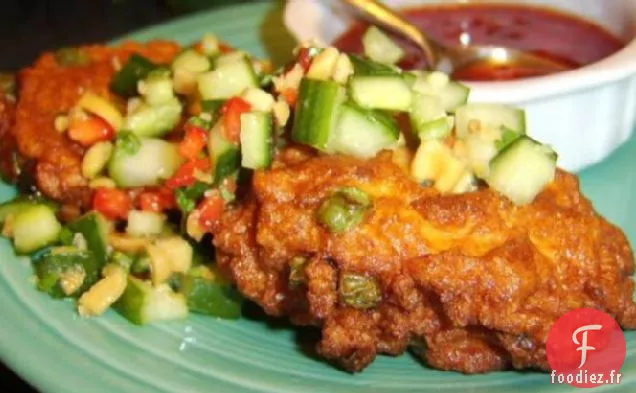 Gâteaux de Poisson Thaïlandais Avec Sauce au Piment Doux et Relish de Concombre