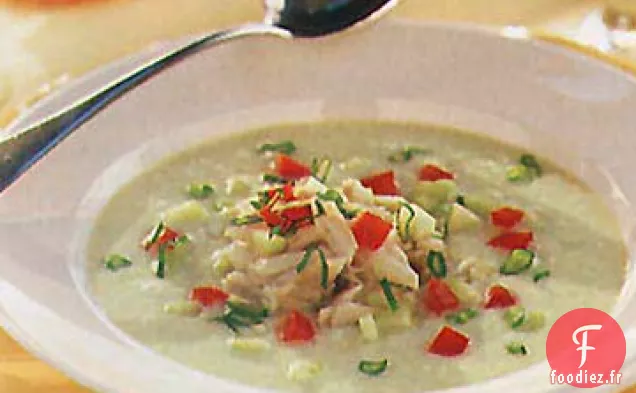 Soupe au Babeurre au Concombre et au Crabe