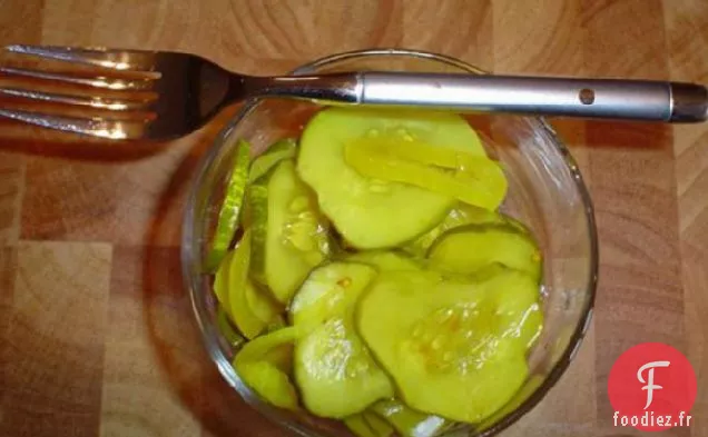 Cornichons au Pain et au beurre d'Alton Brown