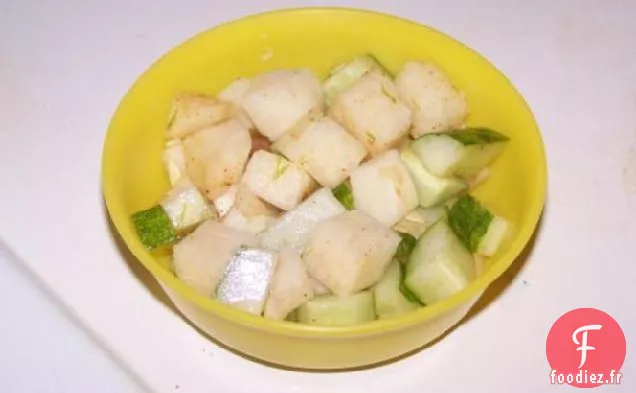 Salade de Jicama Au Concombre et Citron Vert