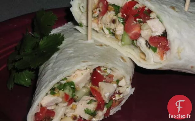 Sandwich Pita à la Salade de Poulet à la Coriandre Et au Citron Vert Super Sain de Maggie