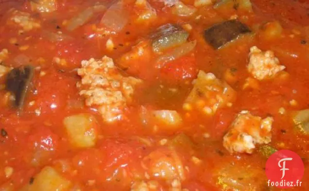 Soupe aux Saucisses de Tomates et Aubergines (Aubergines)