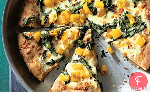 Pizza à la poêle au Brocoli Rabe
