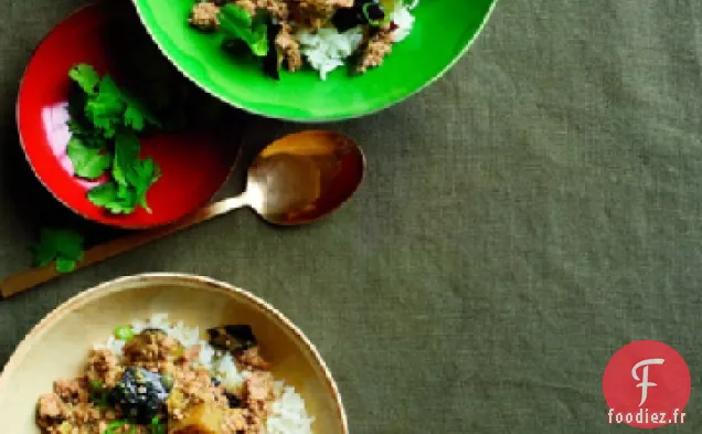 Porc au Curry Vert et Aubergines