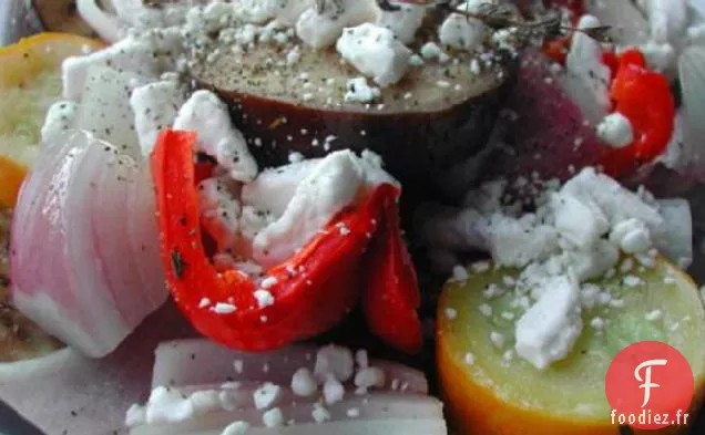 Légumes Rôtis Au Four Avec Fromage de Chèvre Émietté, Thym et Pa