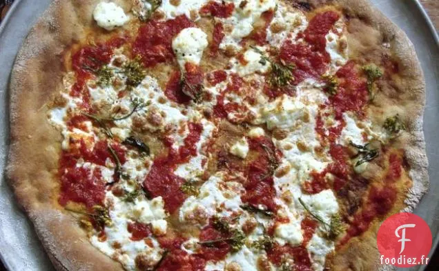 Pizza Rabe au Brocoli, Ricotta et Mozzarella