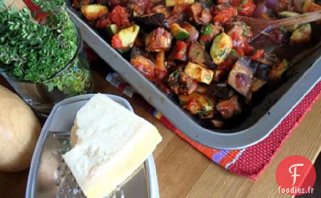 Pâtes Avec Sauce Aux Légumes Rôtis