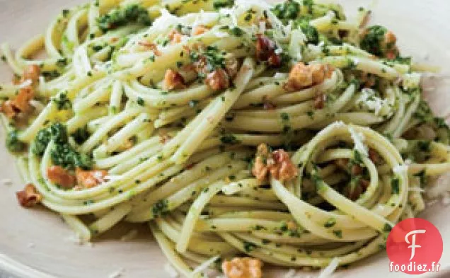 Linguine Au Pesto De Rabe Aux Noix Et Au Brocoli